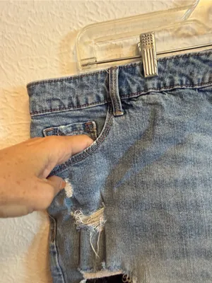 🇺🇸🇺🇸🇺🇸3 for 12$🇺🇸🇺🇸🇺🇸Distressed Denim Women's Shorts with Bandana Patch-18 thumbnail 4