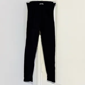 AYBL Womens Motion Seamless Black High Waisted Ribbed Knit Compression Leggings thumbnail 8