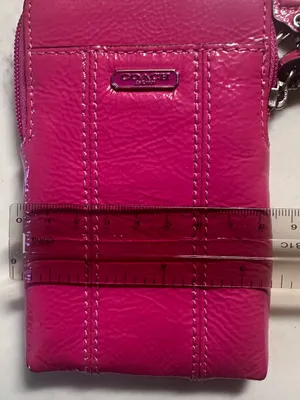 Coach Patent Leather Wristlet in Vibrant Magenta thumbnail 11