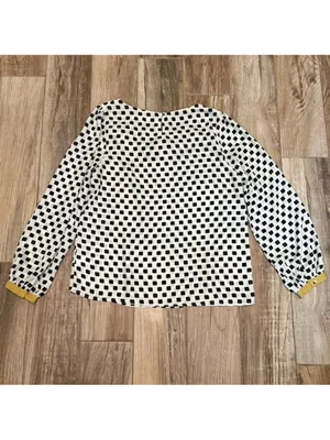 Anthropologie Comme Toi Flower Checker Blouse thumbnail 2