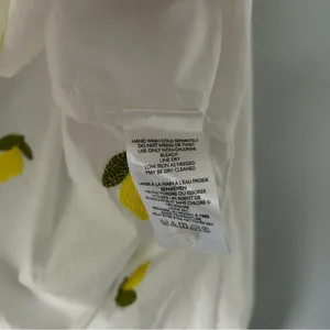 Anthropologie Maeve Embroidered Lemons Button Down Shirt Whimsy Euro Fruit thumbnail 10
