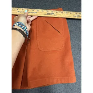Vintage Y2K Women's Gap Wool Orange Mini Skirt, Size 6 Mad Men Retro‎ thumbnail 6
