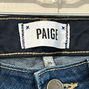 Paige Denim Flare Jeans Size 25 Dark Wash | Premium Stretch Bootcut Mid Rise thumbnail 4