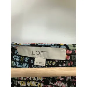 Loft Women Blouse Black Floral Ruffle Sheer Size Medium Dark Feminine‎ Smocked thumbnail 6