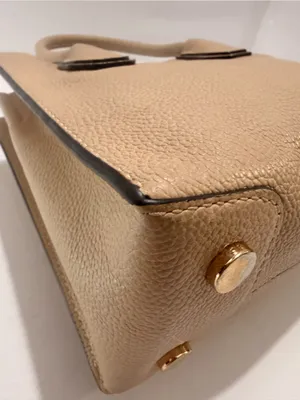 Michael Kors Mercer Small Pebbled Leather Satchel Crossbody Beige Gold thumbnail 10