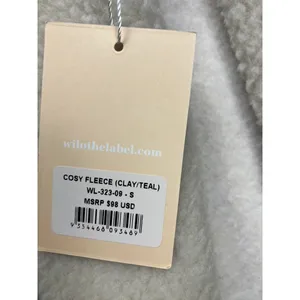 Wilo The Label Cosy Fleece Snap Mock Neck‎ Pullover Clay Teal WL-323-09 S NEW thumbnail 4