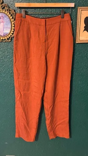 Vetta Burnt Orange Everyday Pant Sz 2 NWT 100% Tencell Ankle thumbnail 1