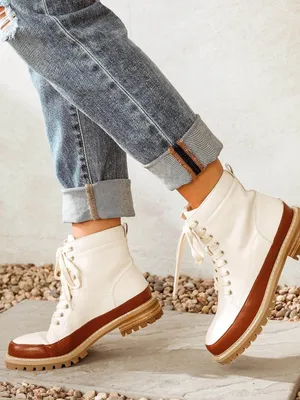 OASIS SOCIETY Two-Tone Lace-Up‎ Ankle Boots thumbnail 1