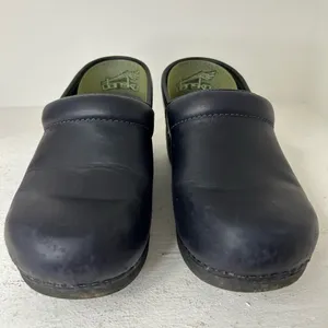 Dansko Black Leather Clogs thumbnail 2