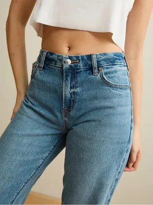 American Eagle AE Curvy High Waisted Stovepipe Jean Raw Hem Size 2 Long thumbnail 5