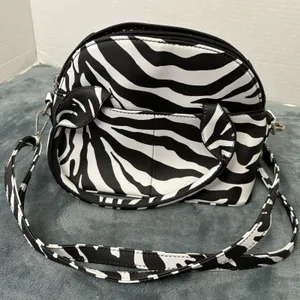 Olivia & Kate Zebra Striped Dumpling Bag thumbnail 6