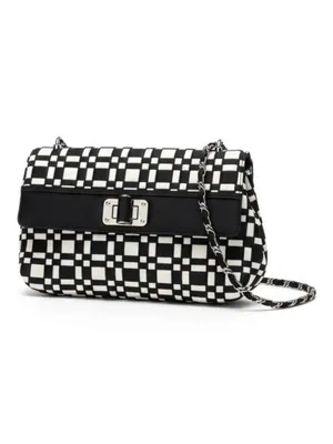 White House Black Market WHBM 𖣴 Checkerboard Chain Handle Mini Bag 𖣴 B + W 𖣴 thumbnail 3