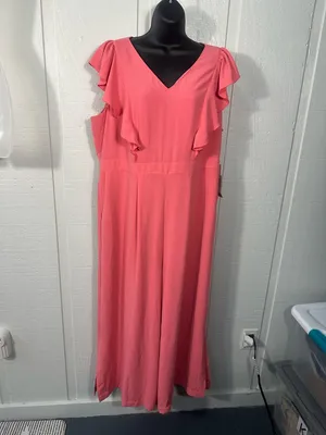 Rachel Parcell Coral Sleeveless Pantsuit Size XXL NWT thumbnail 2