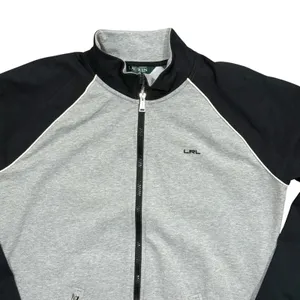 Lauren Ralph Lauren LRL Full‎ Zip Track Jacket Sweatshirt Grey Black Womens XL thumbnail 2