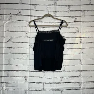 Aeropostale Black Crop Top Camisole Spaghetti Straps Lace SZ XL Flowy V-Neck thumbnail 9