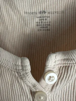 Brandy Melville J. Galt dalis light pink ribbed cotton button-up Henley tank top thumbnail 5
