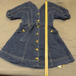 Commense Pocketed Belted Denim Dress thumbnail 3