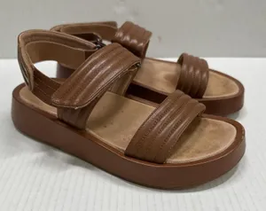 Madewell Emmalee Sandals Womens Size 9 39.5 Brown NW037 Quilted Strap Platform thumbnail 1
