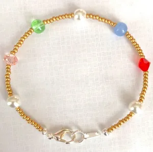 Handmade Multi Colored Beaded Bracelet thumbnail 1