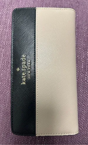 Kate Spade Two-Tone Black & Cream Saffiano Wallet thumbnail 1
