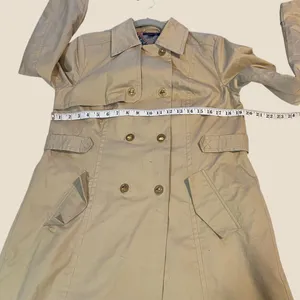 Tommy Hilfiger Women Size M‎ Beige Double Breasted Trench Raincoat Jacket Preppy thumbnail 8
