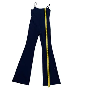 Wilfred Free Divinity Kick Flare Jumpsuit S Navy Blue Spaghetti Strap Athleisure thumbnail 4