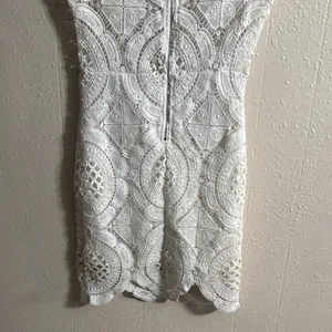 Hot Miami Styles Cream Mini Dress with Mock Neck and Flutter Sleeves thumbnail 8