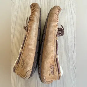 UGG Tan Suede Moccasin Slippers thumbnail 4