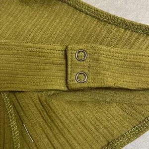 Revolve n:Philanthropy Ribbed Bodysuit Olive Green Square‎ Neck Thong NWT Small thumbnail 6