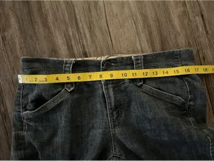 Y2K One 5 One Denim Bermuda Capri Jean Shorts Dark Wash 8 thumbnail 5