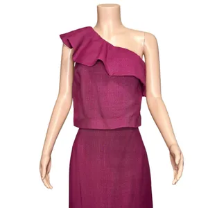 SÉZANE Elea One Shoulder Blouse, Magenta, FR40/US8 thumbnail 7