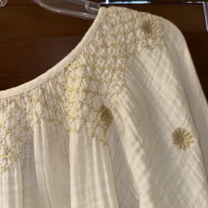 Free People NWT $168 Ivory Aldous Embroidered Button Front Raw Seaming Set S thumbnail 11