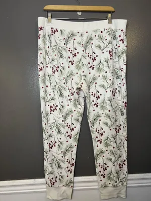 Stars Above Pajama Set Womens XXL White Berry Christmas Thermal Top Pants Lounge thumbnail 13