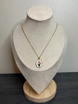 Handmade Gold Tulip Necklace thumbnail 2