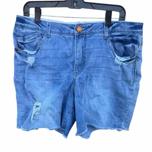 Democracy Blue Distressed Jean Shorts size 14 thumbnail 1