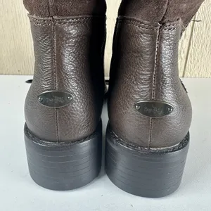 Coach Bailey Brown Leather/Suede Side Zip Mid Calf Boots Size 8B Shearling Lined thumbnail 9