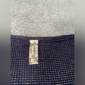 Free people intimately say when Long Sleeve Top ruffle sleeves blue metallic thumbnail 3