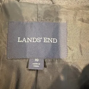 Lands' End Button Up Coat Jacket Womens Size‎ 10 Grey Wool Blend Peacoat Office thumbnail 6