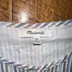 Madewell multicolored stripe crewneck tiered shirt XXS mini dress thumbnail 4