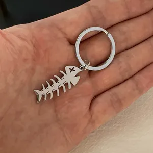 Fishbone Keychain Charm for Men Women Car Keychain Key Ring Bag Charm thumbnail 5