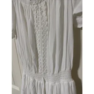 Ocean Drive Off The Shoulder Smocked White Mini Dress Sz Medium Beach Resort thumbnail 2