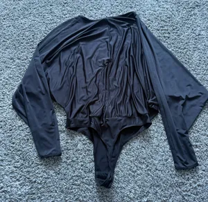 Amanda Uprichard Black Stretch Bodysuit with Surplice Neckline thumbnail 4