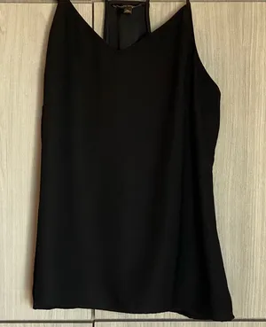 Banana Republic Thin Strap Tank Blouse Black XL thumbnail 1