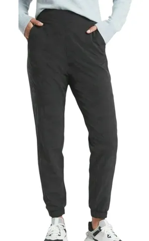 Athleta Brooklyn Textured Lined Jogger Size 4 Black Camo Travel Pants thumbnail 1