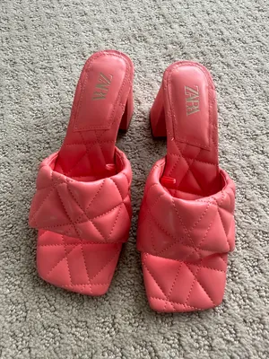 ZARA Like new Pink Quilted heels thumbnail 2