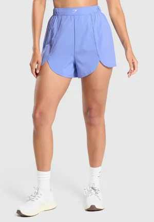 Gymshark Scallop Hem Running Shorts Light Blue Elastic Waist Size Small thumbnail 1