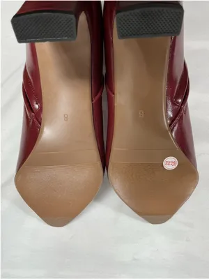 Womans New Ankle Boots Red Size 8 Side Zip Pointed Toe Block Heel thumbnail 6