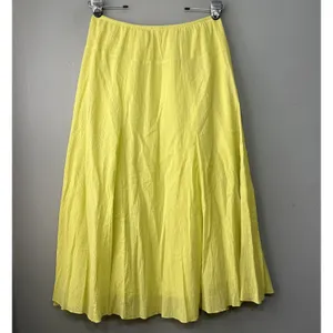 Lark Lane Skirt Size 12 Lime Yellow Dopamine Bright Flowy Summer Crinkle Gauze thumbnail 2