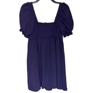Crystal Doll Juniors' Square-Neck Puff-Sleeve Mini Dress Size Small thumbnail 3