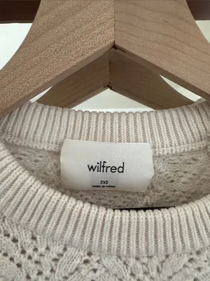 Aritzia Wilfred Arbor Sweater Open Knit Crewneck Cream 2XS thumbnail 4